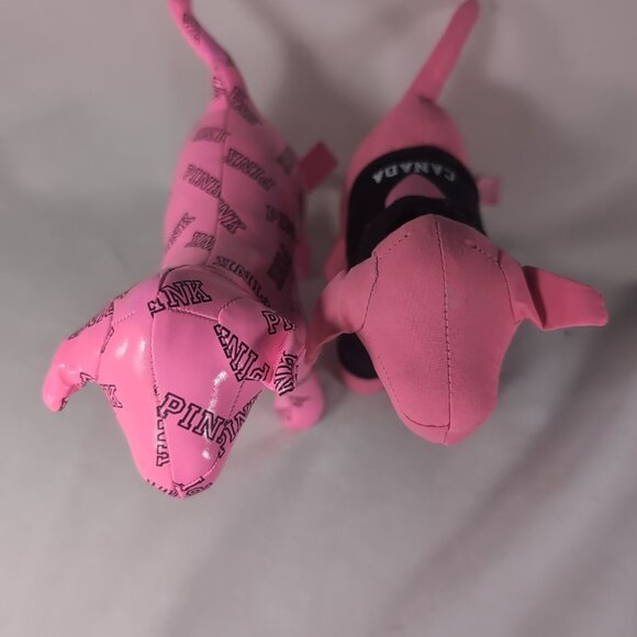 2 Victoria's Secret PINK Dog Plush Mini Stuffed Animal Canada Sweater RARE HTF - Picture 6 of 15